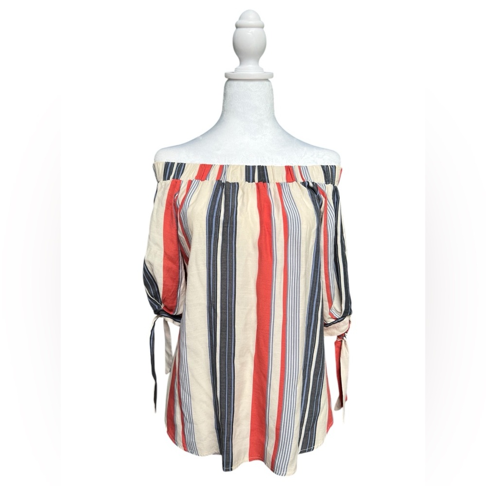 Anthropologie THML Striped Off-Shoulder Blouse
